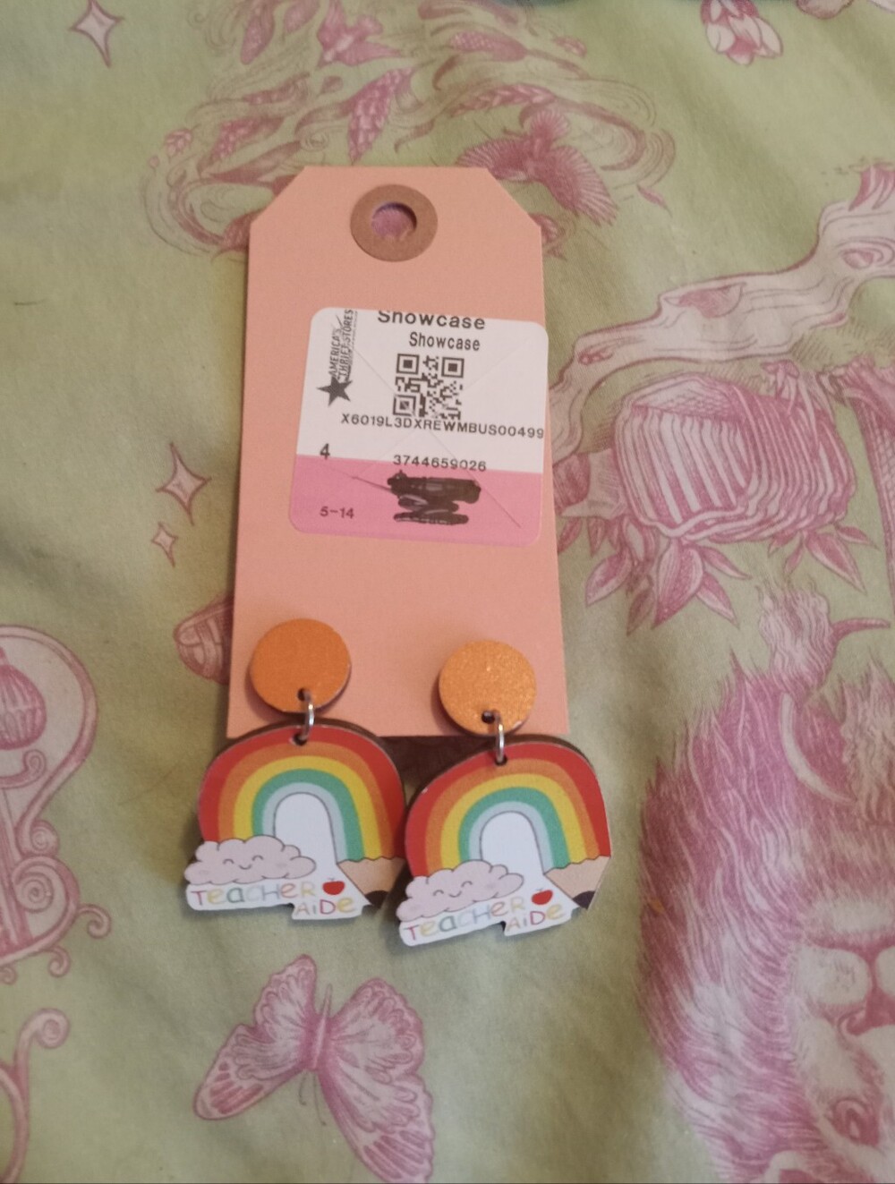 NWT Women's Rainbow Pencil Teacher Aide Dangle Earrings